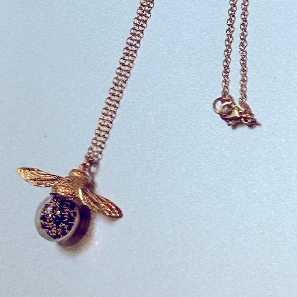 NEW Bee Shaker N1479MV Necklace 18K Gold Vermeil Blown Glass Crystal C Weitzman - Picture 4 of 11